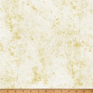 Remnant 33 Inches - Natural Gold Metallic Holiday Blend - #W5363-20G - by Hoffman - Blue Jay Song Collection - 100% Cotton Woven Fabric