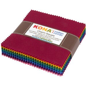 85 Five Inch Precut Squares - Charm Squares: Kona® Cotton Dark Colorstory - by Robert Kaufman - 100% Cotton Woven Fabric