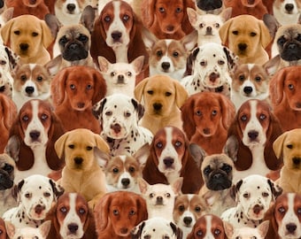 Adorable Puppies - One of a Kind - by Windham Fabrics - 100% Cotton Woven Fabric, Choose Your Cut