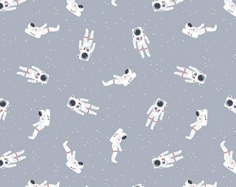 Out of This World, NASA Astronauts, Pattern # C7801 Gray, by Riley Blake, 100% Cotton Woven Fabric, Priced by Size of Cut Chosen