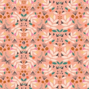 Our Planet - Leaves Peach - Pattern # 1736 - Endangered Earth - 100% Cotton Woven Fabric