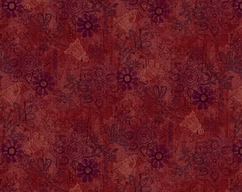Gratitude /& Grace Henry Glass Fabrics Choose Cut Red Pattern # GLA-9412-88 Dotted Bramble 100/% Cotton Woven Fabric