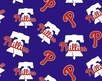 End of Bolt 37 Inches - PHILADELPHIA PHILLIES, Licensed Major League Baseball Team Fabric, 100% Cotton Woven Fabric