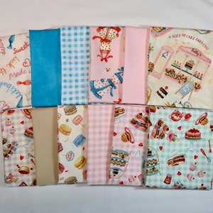 Mit Liebe gebacken – 12-teiliges Fat Quarter – von Michael Miller – Lustige Retro-Küchendrucke – Webstoff aus 100 % Baumwolle – Panel kann auch gekauft werden