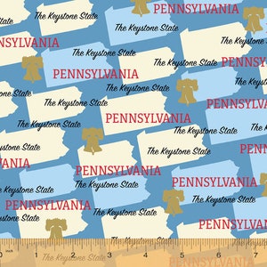 State Pride - Pennsylvania - The Keystone State - by Whistler Studios for Windham Fabrics - 100% Cotton Woven Fabric, Choose Your Cut