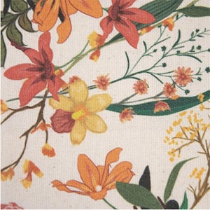 Snow Flowers Canvas Recycled Lightweight UPHOLSTERY Fabric - by Figo, a Division of Northcott, # 2219-9 - Choose Size of Cut