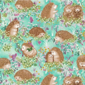 Remnant 33 Inches - Hedgehog Village - #120-13741 - Hedgehogs - by Paintbrush Studio - 100% Cotton Woven Fabric