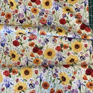 Flower Shoppe - #W5475-145 Spring - by Hoffman - 100% Cotton Woven Fabric - Choose Cut