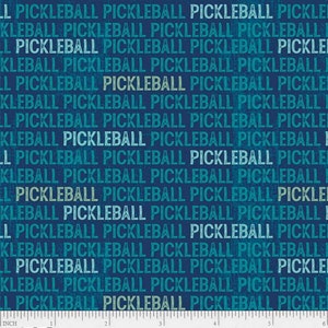 Pickleball Champ - Words Dark Blue  - #PCHA 5269 DB - by Courtney Morganstern for P & B Textiles - 100% Cotton Woven Fabric - Choose Cut