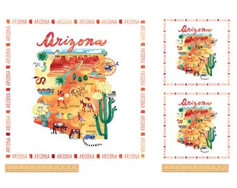 ARIZONA, 2/3 Yard Baumwollstoff Panel, Muster # 52126DP-X von Windham, 100% Baumwolle Gewebe