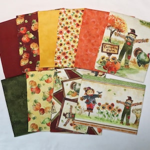 Pumpkin Farm - 10 Piece Fat Quarter Set - Thanksgiving - by Michael Miller with 4 Solids / Blends to Match - 100% Cotton Woven Fabrics