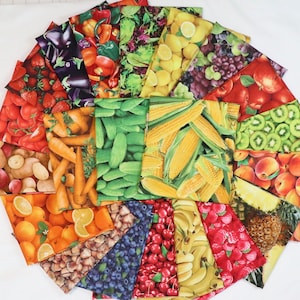 Food Festival - 10, 15 or 21 Piece Fat Quarter Bundle - 100% Cotton Woven Fabric - Choose Bundle Size
