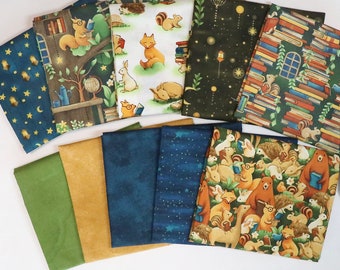 Forest Fables - 11 Piece Fat Quarter Set - by Paintbrush Studio - 100% Cotton Woven Fabric
