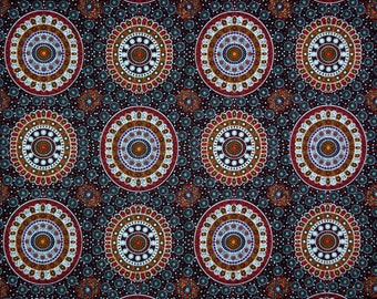 Alura Seed Dreaming - Red - by M & S Textiles Australia - Aboriginal Designs - 100% Cotton Woven Fabric - Choose Cut