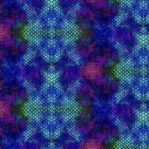 May include: A seamless pattern of blue, purple, and green scales, resembling a snake or reptile skin.