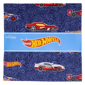 Empilhador Hot Wheels de 10 polegadas, padrão # 10-9750-42, de Riley Blake, pré-cortados de 42 peças, tecido 100% algodão
