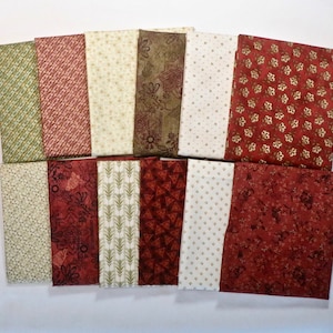 Ever Yours - 12 Piece Reproduction Fat Quarter Set - 100% Cotton Woven Fabric - Same or Next Business Day Shipping