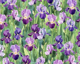 Flower Shoppe - #W5479-228-Viola - by Hoffman - 100% Cotton Woven Fabric - Choose Cut