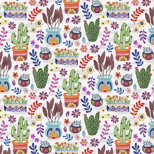 Dia De Muertos - Cactus - Pattern # 22130 - by Paintbrush Studio - 100% Cotton Woven Fabric - Choose Your Cut