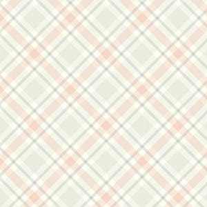 May include: A seamless pattern featuring a diagonal plaid design. The pattern incorporates soft colors, including pale pink, gray, and off-white, creating a subtle and elegant aesthetic. The intersecting lines form a classic tartan or plaid arrangement.