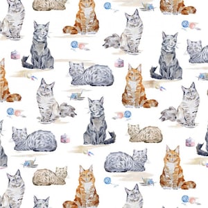 Feline Good - Cats - by Michael Miller - 100% Cotton Woven Fabric, Choose Your Cut