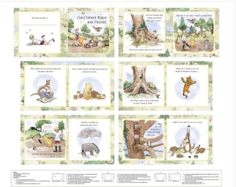 Classic Winnie - # 8729BP-36 Brown/Green - Soft Book Panel - by Clothworks - 100% Cotton Woven Fabric Panel