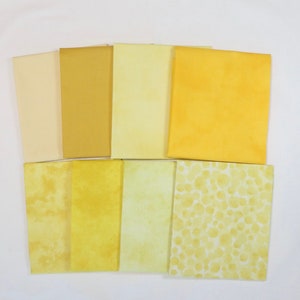 Sunrise - Shades of Yellow - 8 Fat Quarters - 100% Cotton Woven Fabrics