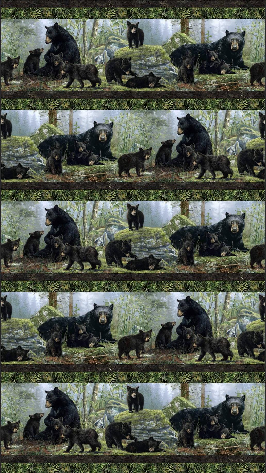 Bear's Den - Repeating Border Stripe - Pattern #DP27621-99 - by Northcott - 100% Cotton Woven Fabric - Choose Cut
