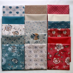 16 Piece Fat Quarter Bundle - Garden Tale - by WIndham Fabrics - Includes 4 Matching Solids - 100% Cotton Woven Fabric
