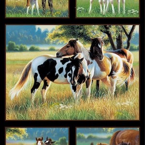 Pasture Buddies - Muster #7207 schwarz - 2/3 Yard Stoffpanel - Elizabeth&#39;s Studio - 100% Baumwolle Webstoff