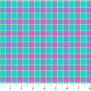 Piccadilly - Aqua and Pink Plaid - Patrón # W24429-62 - por Northcott - Tela tejida 100% algodón - Elija su corte