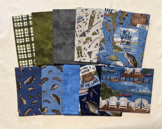 At the Lake - 10 Piece Fat Quarter Set - by Riley Blake - Cotton ...