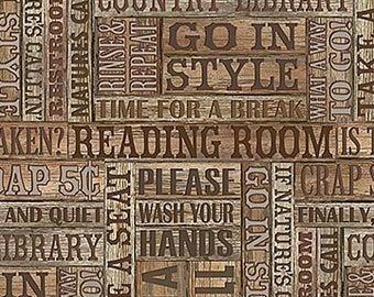 Nature&#39;s Calling - Reading Room - Pattern # 24041-14 - by Northcott - 100% Cotton Woven Fabric, Choose Your Cut