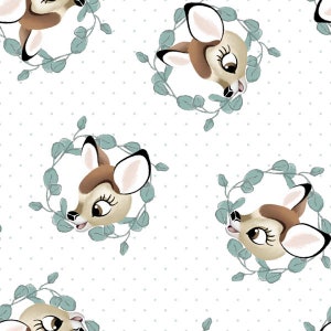 Disney - Bambi Badge - by Springs Creative - 100% Cotton Woven Fabric By the Yard, Choose Your Cut