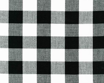 Carolina Gingham - Cheques de 1 pulgada - Patrón # P-9811-2 NEGRO - por Robert Kaufman - Tela tejida 100% algodón, elija corte