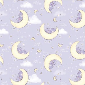 Troetelbeertjes Baby ~ Make A Wish # 44011105-01 Lichtpaars - Baby Sweet Dreams Bear - by Camelot - 100% geweven katoen