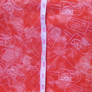 Sweet Summertime - by 3 Wishes - Popsicle Texture Red - 100% Cotton Woven Fabric - Choose Your Cut