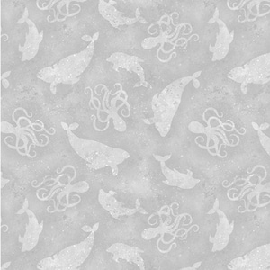 Paradise Bay - #3051 40759 990 - Sea Silhouettes Gray - by Wilmington Prints - 100% Cotton Woven Fabric - Choose Cut
