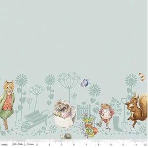 Peter Rabbit™ & Friends Border Print Blue - #CD15867-BLUE - by Riley Blake - 100% Cotton Woven Fabric - Choose Your Cut