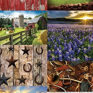 Sun Up to Sun Down - #T4890-342-Woody - by Hoffman - Farms Galore PANEL - 100% Cotton Woven Fabric - Panel Measures 43.25&quot; x 90.25&quot;