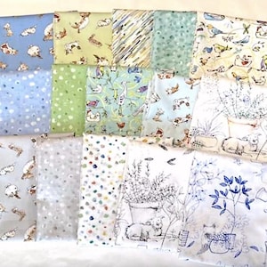 Wählen Sie zwischen den vorgeschnittenen Quadraten in den Größen 12, 16, 20 oder 25 cm - Insgesamt 42 Quadrate - von Clothworks - 100% Baumwollgewebe