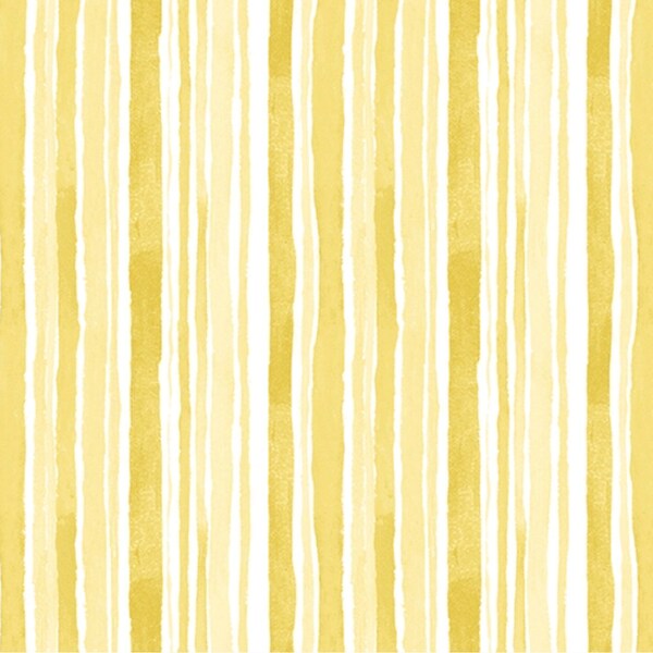 Misty Morning - Watercolor Stripe - # 9964-44 Yellow/White - by Henry Glass - 100% Cotton Woven Fabric - Choose Your Cut