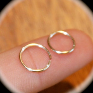Set of (2) Small Cartilage Earrings, 20 22 24 Gauge, Nose Ring, Nose Hoop,  Ear Cuff, Helix Hoop, Nose Rings, Piercing Jewelry