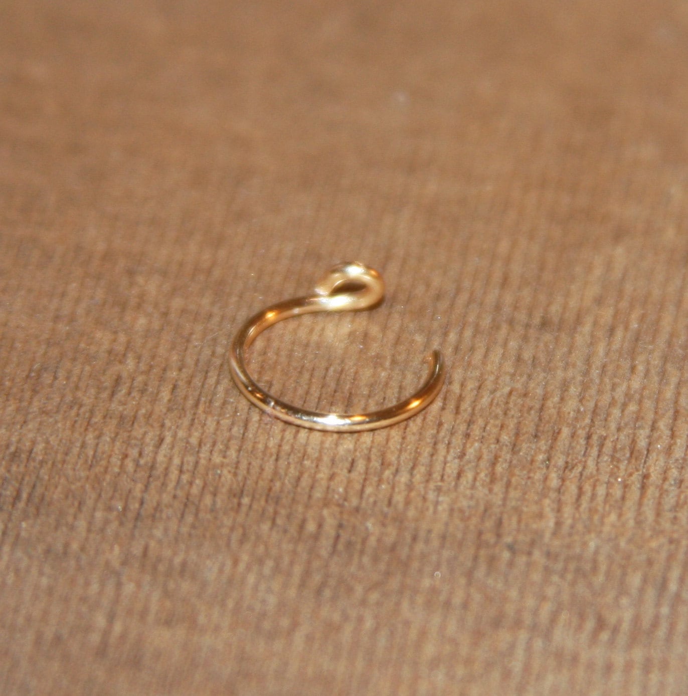 14K Gold Tiny Fake Nose Ring Gold Fake Nose Ring Gold Faux Etsy