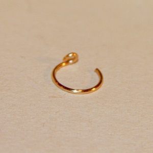 14k Gold Filled Fake Nose Ring, Clip On Nose Ring, Faux Nose Ring, Hoop Earring Custom Nose Ring, Cartilage Ring, Piercings, Punk Nose Rings image 3