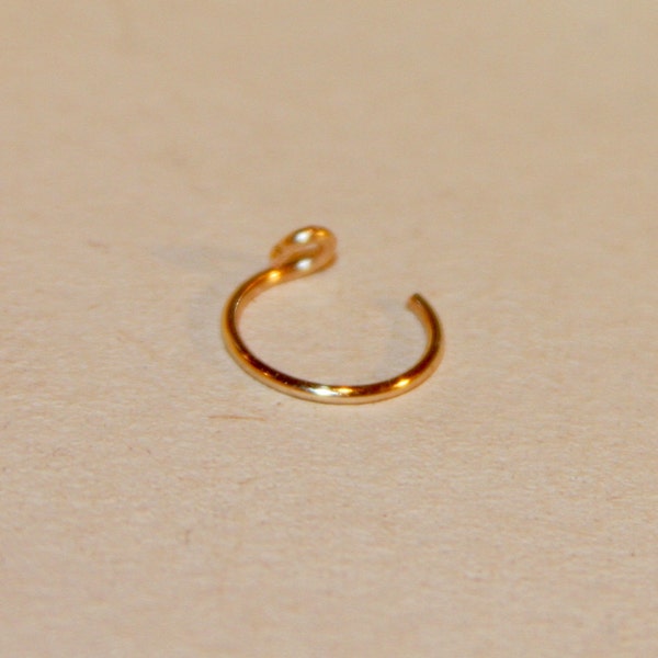 14K Gold Tiny Fake Nose Ring - Gold Fake Nose Ring - Gold Faux Nose Ring - Clip on Nose Ring - hoop nose ring - nose ring hoop