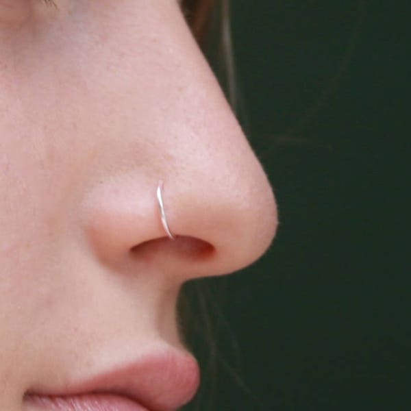 Set of 3 - Fake Nose Ring - Clip On Nose Ring - Faux Nose Ring - Hoop Nose Ring, Custom Nose Ring, Cartilage Ring, Fake Piercings, Punk Nose