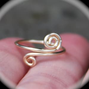 Toe ring, Gold ring, Silver Ring,  Ring, Custom Ring, Swirl Toe Ring, Midi Ring, Knuckle Ring