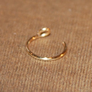 14k Gold Filled Fake Nose Ring, Clip On Nose Ring, Faux Nose Ring, Hoop Earring Custom Nose Ring, Cartilage Ring, Piercings, Punk Nose Rings image 2