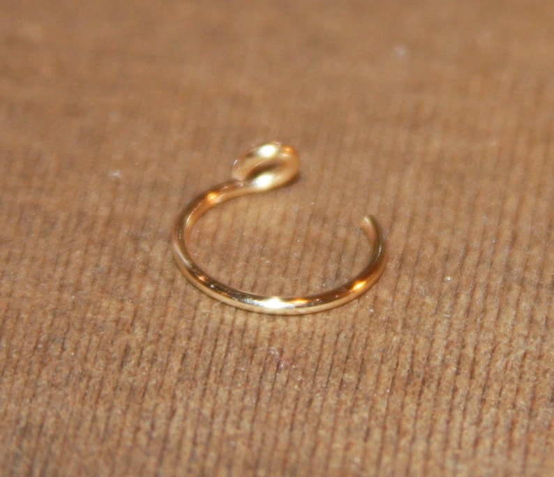 14k Gold Filled Fake Nose Ring, Clip On Nose Ring, Faux Nose Ring, Hoop Earring Custom Nose Ring, Cartilage Ring, Piercings, Punk Nose Rings image 2